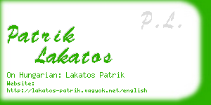 patrik lakatos business card